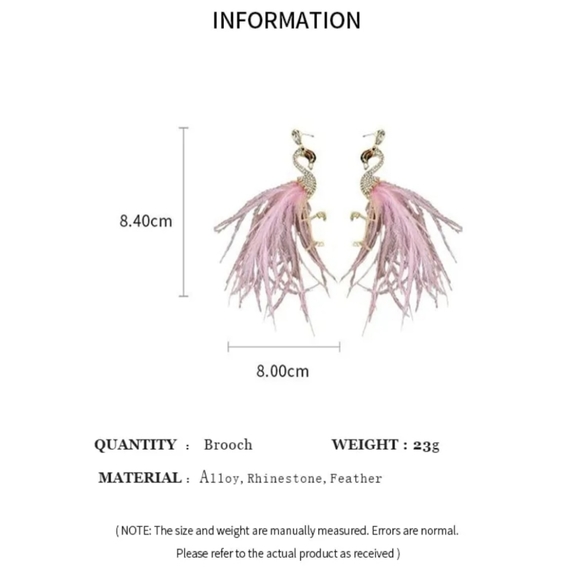 Flamingo Gold Toned Earrings - Picture 8 of 10